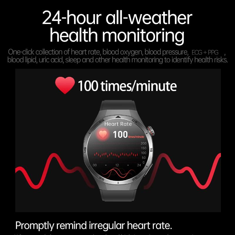 2025 Ny EKG+PPG Tre Høye Smartklokke Lipider Urinsyre Blodtrykk Smartklokke Menn NFC Sport HD Anrop Helseklokke for iOS Android