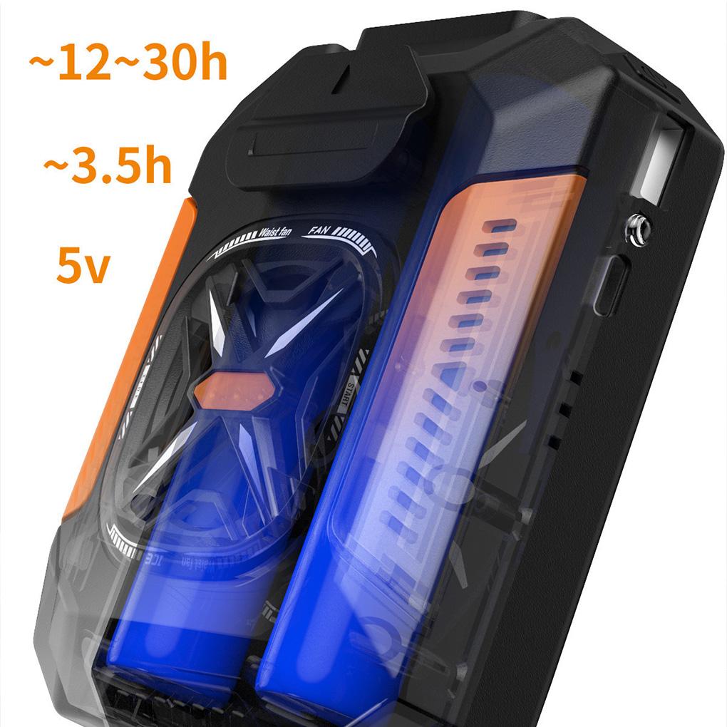 USB Charging Waist Fan With 14000 RPM Wind Speed For Workouts Waist-hanging Fan Hanging Waist Fan