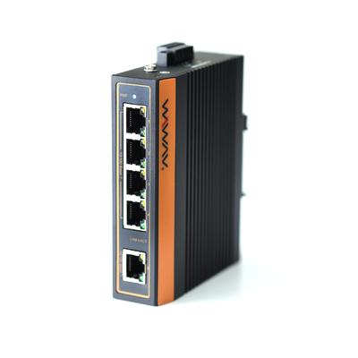 WIWAV Industrial Ethernet Switch Wide Operating Temperature Range Warranty W1005-5FE-I 5-port (-40~+85°C) Ultra-compact/DIN/Metal housing/IP40/UL