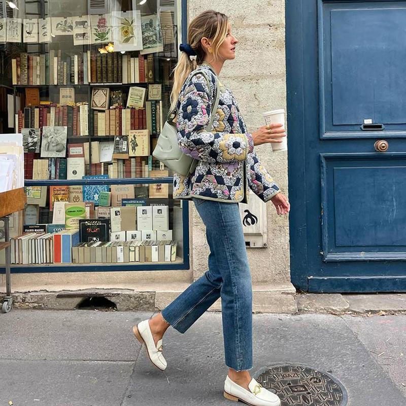 Двусторонняя свободная хлопковая куртка с принтом — фото 6