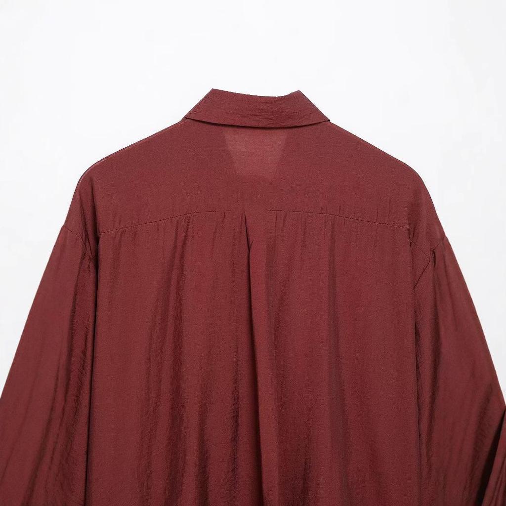 Spring 2025 Women's Fashion: European & American Style Long Sleeve Loose Shirt