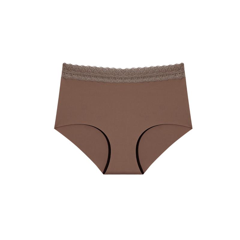 1pcs Women's High Waisted Plus Size Lace Waist Seamless Underwear, Fully Covered Hip Hugging Breathable Underwear, High-quality Comfortable Underwear