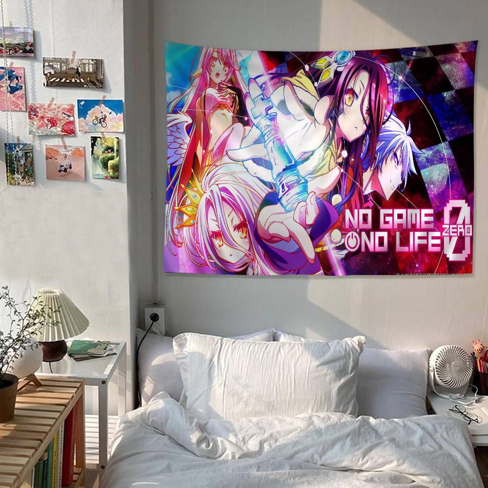 Game No Game No Life Anime Tapestry Hippie Flower Wall Carpets Dorm Decor Cheap Hippie Wall Hanging