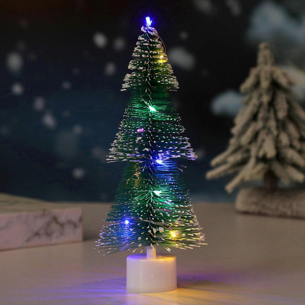 Christmas Tree With  Needles Christmas Decorations Colorful Luminous Night Light Desktop Ornaments Gifts