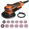Random Orbital Sander 5 & 6-Inch, 350W Brushless Orbital Sander, 10,000 PRM 6 Variable Speed Electric Palm Sander with 20PCS Sandpapers