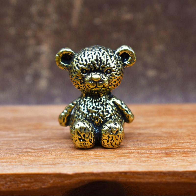 Bear Ornament Home Office Desktop Cute Brass Craft Decoration