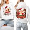 Women's Christmas Lightweight Long Sleeve Printed Hooded Pullover Sweatshirt