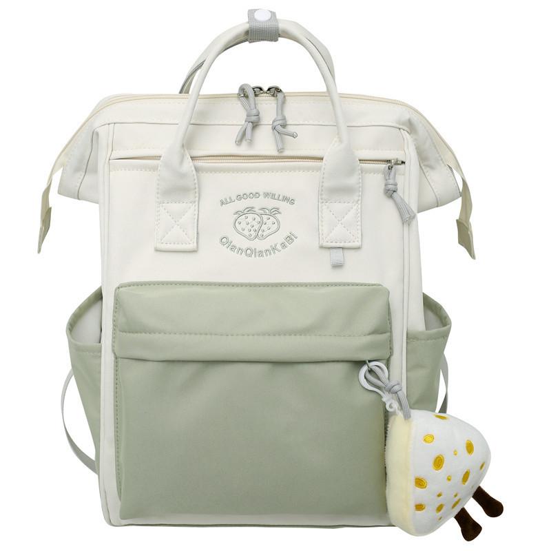 Strawberry And Letters Pattern Versatile Casual Backpack For Students Daily Use