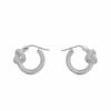 Stylish Knotted Zirconia Ear Cuff: European-American White Gold Plated, Ideal for Fashionable Daily Wear