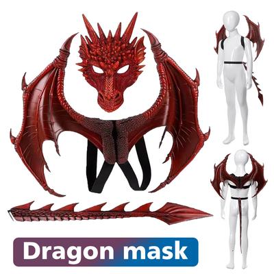 Animal Cospty Dragon Costume Purim Christmas Gift Carnival Party Cosplay Set Wing and Children's Party Tail Faucet Costume