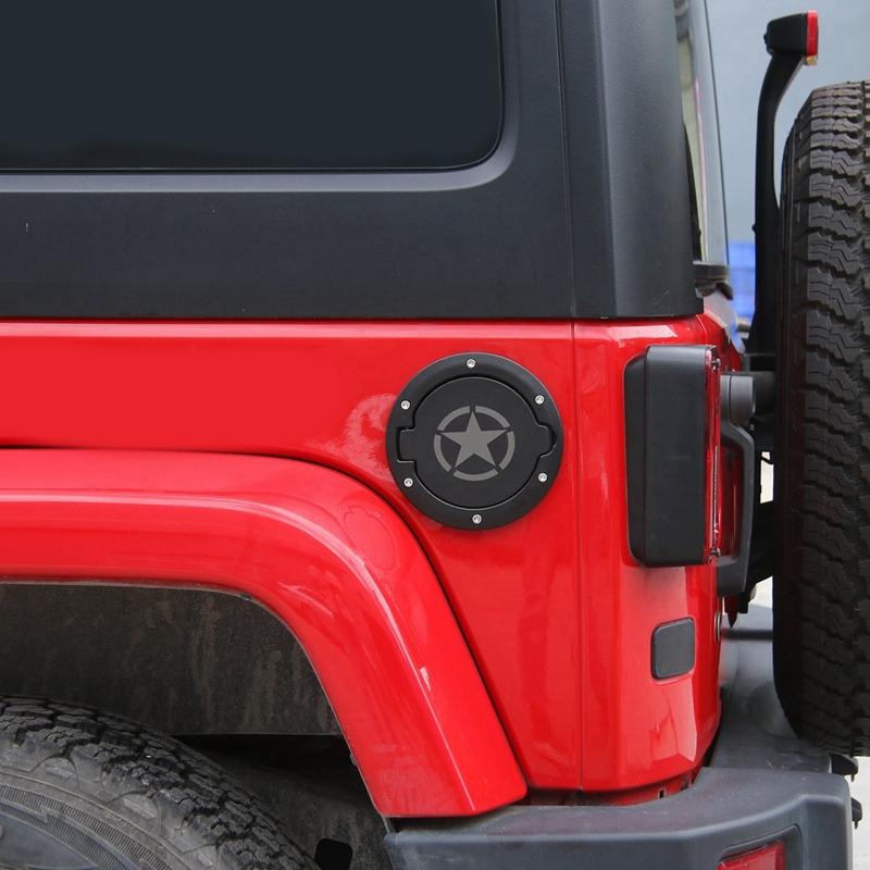 Gas Tank Cap Cover Fuel Tank Cover 4-Door 2-Door for 2007-2018 Jeep Wrangler Jk & Unlimited Car Accessories