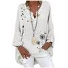 Plus Size Women Casual Long Sleeve Floral Print Loose V-neck Shirt Blouse Top