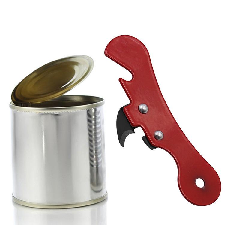1pcs Anti Slip Handle Safety Side Cut Bottle Opener, Stainless Steel Durable, Multifunctional Kitchen Lid Opener