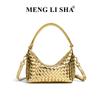 New high-end large-capacity portable lunch box bag, fashionable messenger woven bag, niche one-shoulder underarm women's bag