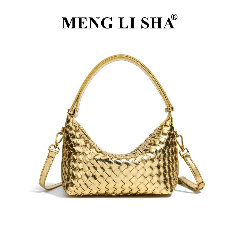 New high-end large-capacity portable lunch box bag, fashionable messenger woven bag, niche one-shoulder underarm women's bag