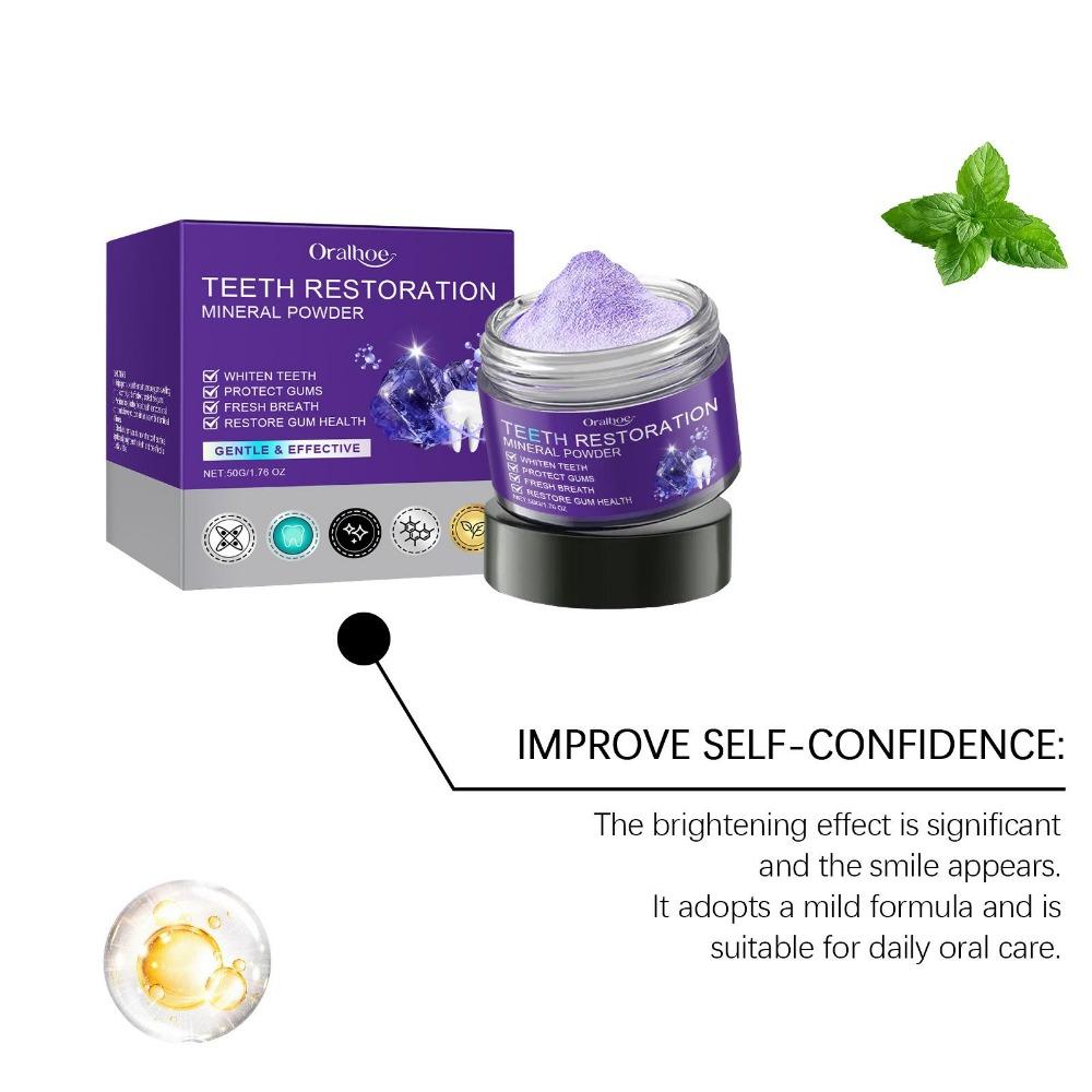 Long-lasting Freshness and Whitening with Gentle Purple Teeth Powder