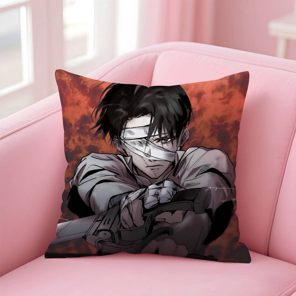 Anime A-Attack On Titan L-Levi AckermanS Kissenbezug Komfort Sofa Bett Seidig Elegant Unsichtbarer Reißverschluss Kundenspezifisches Dekokissen C