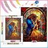 Pictură cu diamante Disney Frumoasa și Bestia Diamante Rotunde Complete Mozaic Diamant Decor Acasă Mozaic Diamant Pătrat&Rotund Complet Broderie Cusătură Cruce