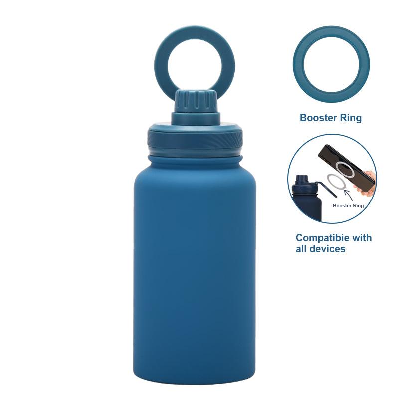 

Mobile Phone Magnetic Bracket Water Cup Outdoor 650Ml Large Mouth Thermos Cup Stainless Steel Sports Water Bottle 650ml озеро синий