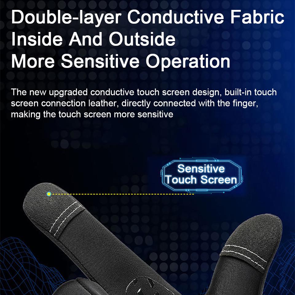 Getinfit Cycling Gloves Winter Warm Waterproof Touch Screen Anti-Wear for Male Female Outdoor Sports Fishing Fleece Thickened