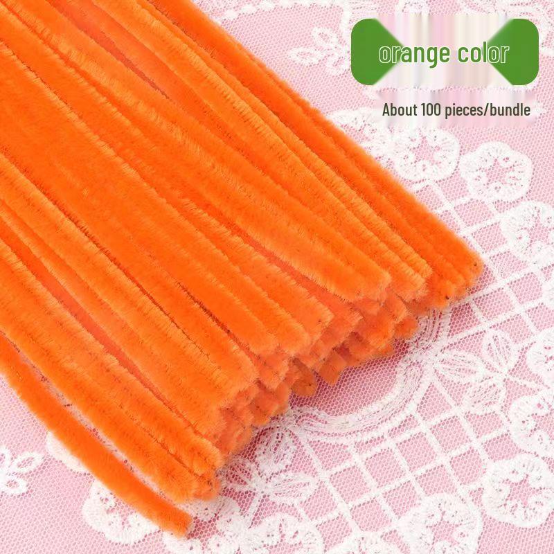 Thickened White Chenille Pipe Cleaners - Mixed Colors for DIY Bouquet Crafts