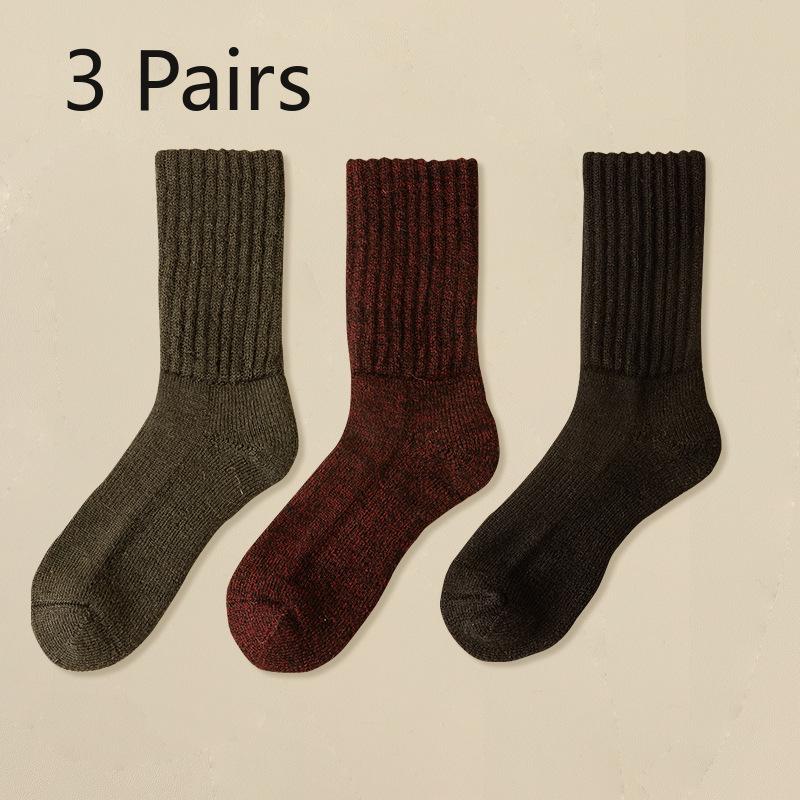 

3 пары мужских зимних толстых шерстяных носков Ring Cold Insulation, теплых бархатных свободных носков Snow Tube Socks 3 Pairs