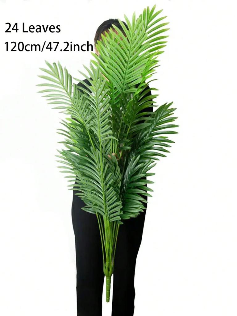 60-120cm Große Künstliche Palme Tropische Falsche Pflanzen Grüne Plastik-Palmblätter Großer Monstera Baumzweig für Heim-Gartendekor