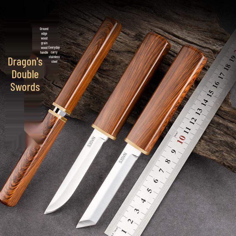 Dragon & Phoenix Dual-Style Peeling Knife Set - Thickened Mandarin Duck Design, Ideal for Fruits & BBQ