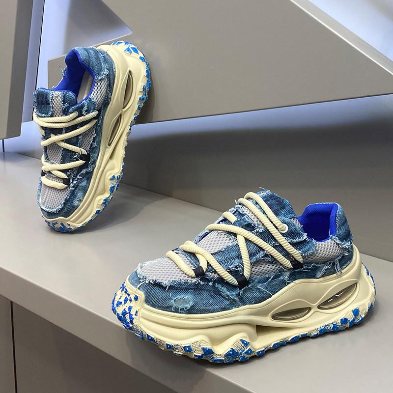 Summer new air cushion bottom dad shoes make old mesh breathable retro casual shoes v2