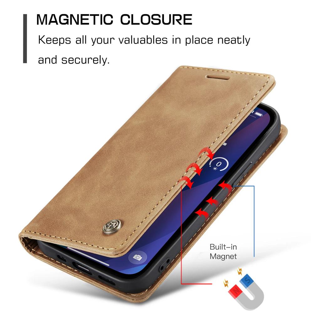 Magnetic Leather Wallet Case For iPhone 16 15 14 13 12 Pro 11 XS MAX X XR 8 7 6 Plus SE 2022 Cards Slot Stand Book Phone Cover