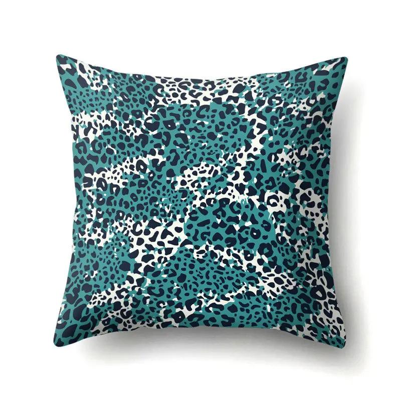 Pillow Throw Cover Home Decoration Living Room Sofa Seat Colorful Leopard Print Polyester Cushion