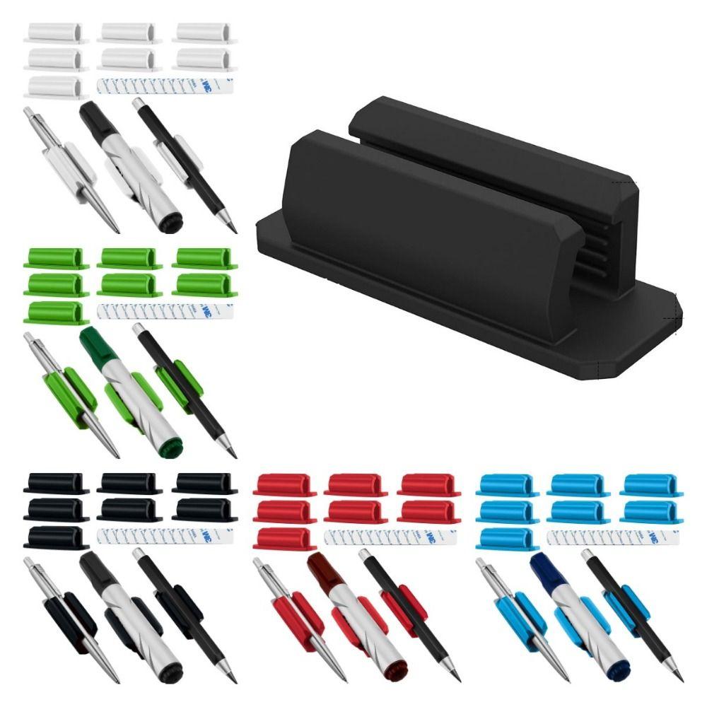 

10 pack Secure Hold Silicone Pen Holder Set Polished Marker Holder Mount Clip Office