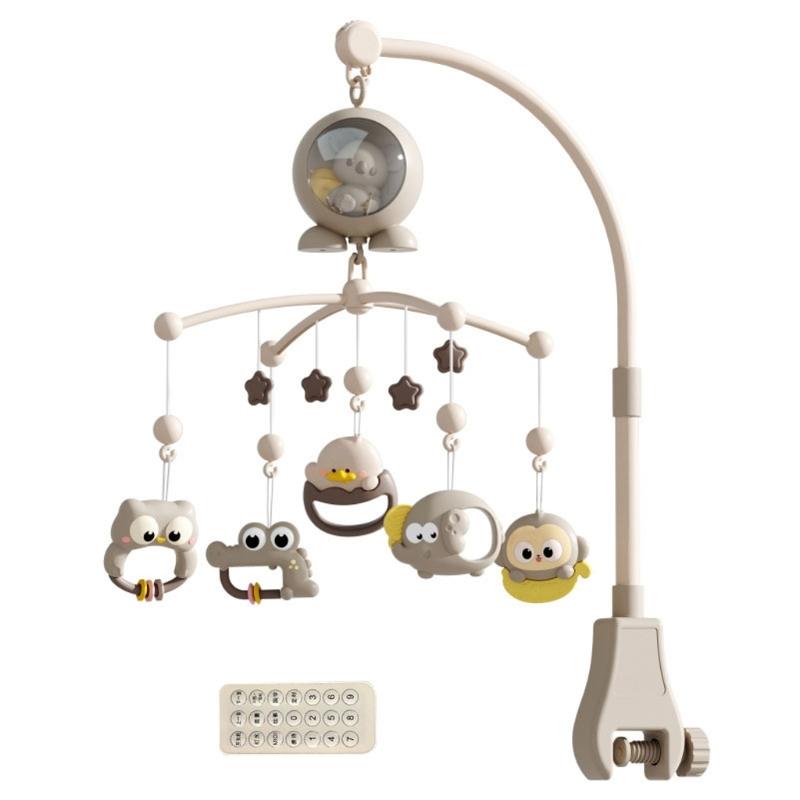 

Музыкальная игрушка на кроватку для младенцев с световым шоу на потолке, автоматическим вращением, подвесной каруселью, встроенными колыбельными, беспроводным пультом для новорожденных 1