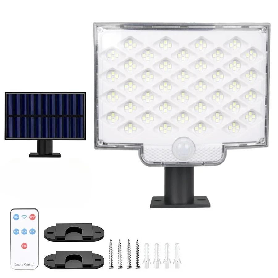 106 LED Solar Motion Light Outdoor Separate Panel Solar Flood Lights 4 Working Modes for Garden Garage Waterproof Wall Lights