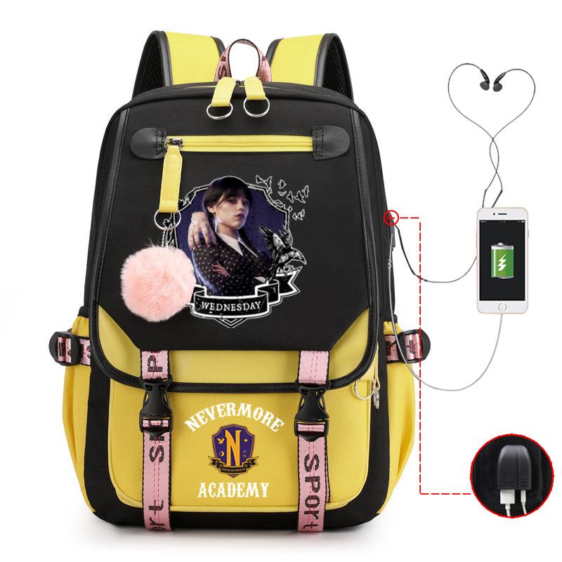 American Drama Peripheral Printed Backpack Campus Trend Schoolbag Student Leisure Simple Usb Backpack