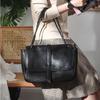 Briefcase Armpit Bag, Women's Niche Retro Commuting Shoulder Tote Bag, Large Capacity Leather Mailman Bag