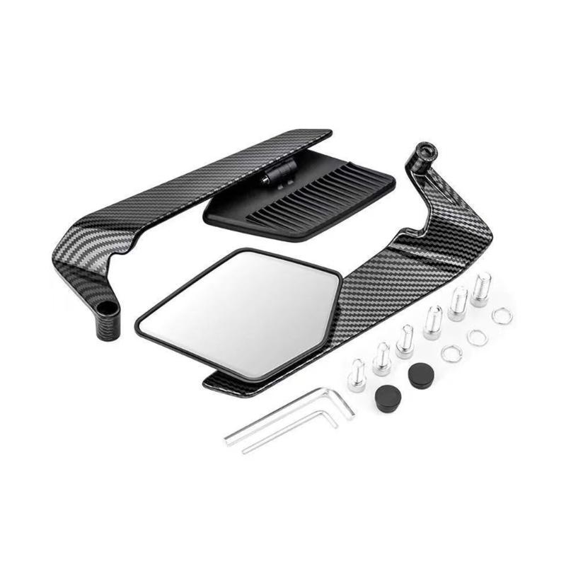 Broad View Motorcycle Side Mirror Shock Absorbing Structure Easy Installation Riders Safety Upgrade