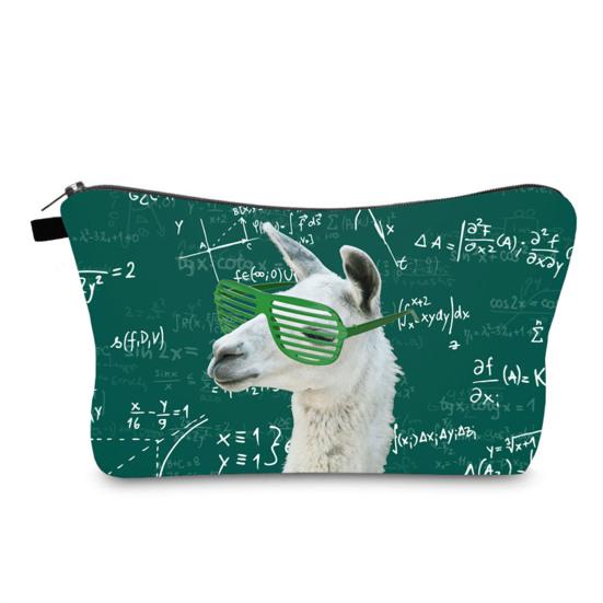 Zarte Handwerkskunst, Hängeloch, Kosmetiktasche, glatter Reißverschluss, Vicuna-Druck, große Kapazität, Beauty-Handtasche