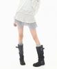 Mileko Lace Layer Wrap Skort Stone Gray