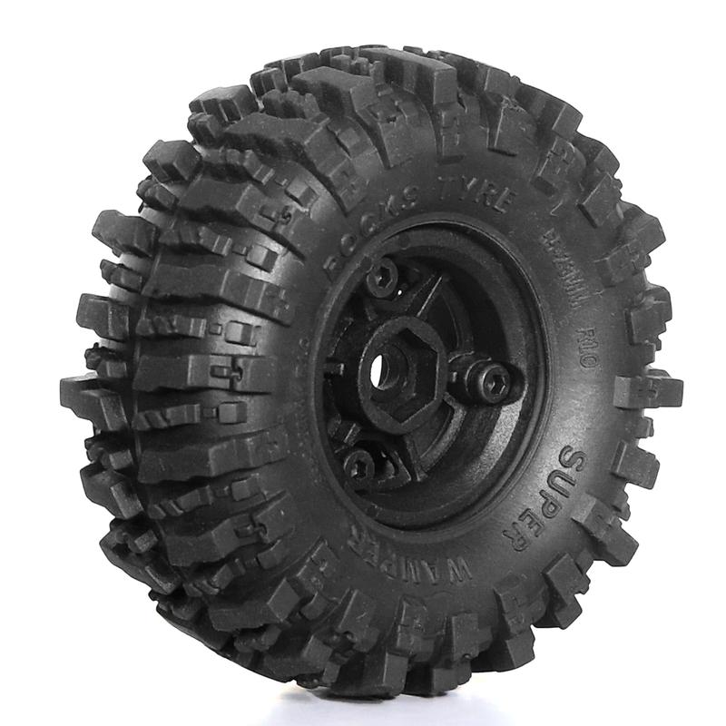 4pcs 1.0 Crawler Tires Plastics 1.0 Wheel Lightweight Design 1/18 1/24 RC Crawler Tires for SCX24 TRX4M FMS FCX24 FCX18 AX24