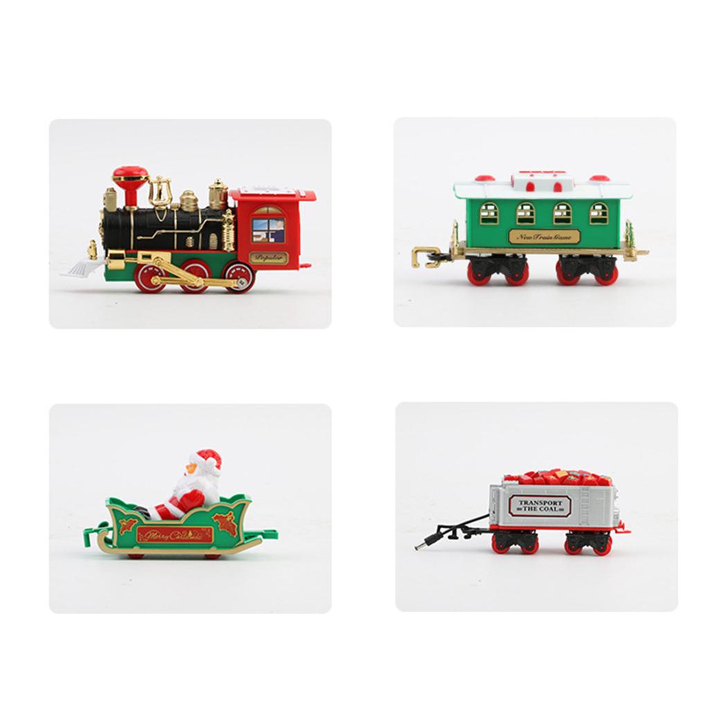 Christmas Train Set with Rail Car Railway Battery Operated