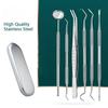 Stainless Steel Dental Tools Mouth Mirror Probe Tartar Protector Tartar Tools Dentist Tool Set With iron box Family travel