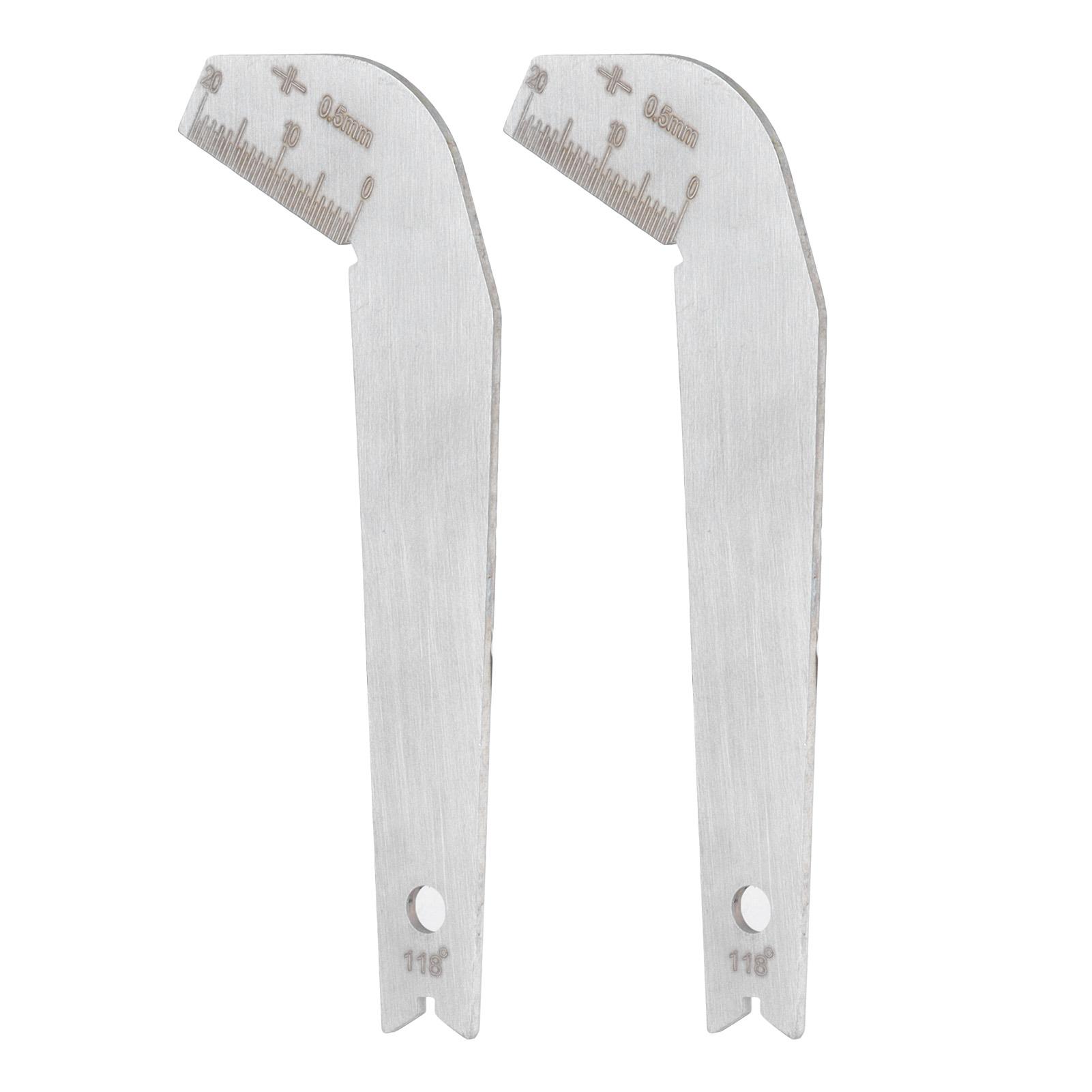 

2Pcs Drill Bit Angle Gauge 118 Degree Metal Blade Measurement Sharpener Inspection Tool