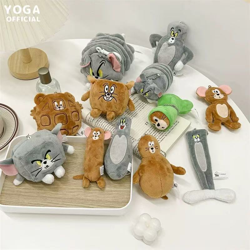 Hot Sell Hugkis Tom And Jerry Plush Toy Cute Tom Cat  Funny Keychain Animal Bag Cartoon And Animation Pendant Doll Gift