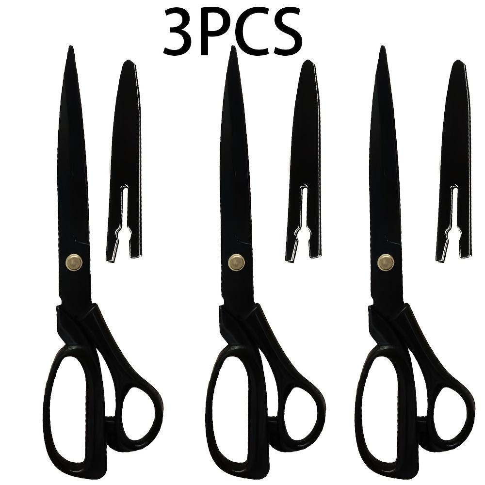 3 шт. 10-дюймовые немецкие высококачественные портновские ножницы, ножницы для шитья из нержавеющей стали | Профессиональные ножницы для ткани, портновские, полная длина Black 3PCS (Black Blade)