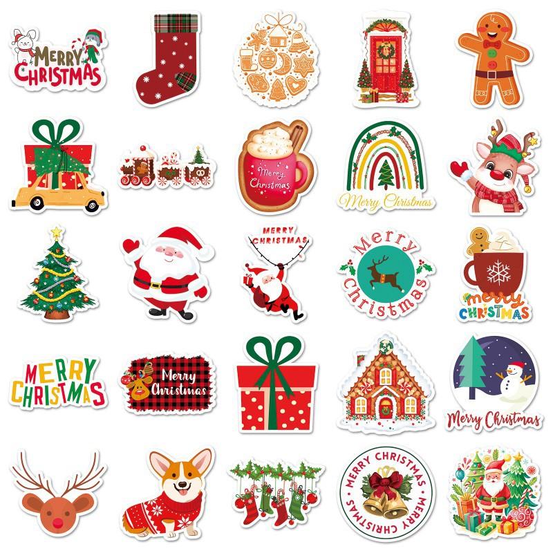50 Christmas Graffiti Stickers Personalized Cartoon Holiday Creative Decoration Luggage Phone Case