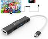 3XI Lightweight and To 4K HDMI PD100W Power USB USB USB-C Hub, 4-in-1 Type-C Hub, Aluminum, Durable, USB-C HDMI, Support, Supply, 3.0, 2.0 (Black)