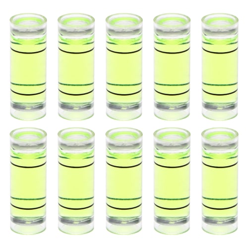 uxcell Cylindrical Bubble Levels, 9x25mm, Mini Bullseye Levels for Leveling Camera Tripods, Telescopes, Workshops, Turntables, and Picture Frames, 10-