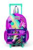 Batoh na kolečkách Mini Nest růžovo-akvamarínový zelený vzor jednorožce se dvěma přihrádkami 24058