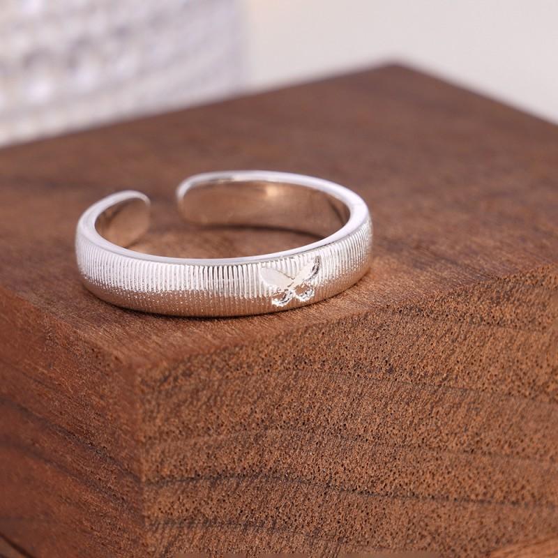 Elegant Pearl Inlaid Adjustable Ring Women Minimalist Geometric Design Gold/ Tone Fashionable Everyday Jewelry Silver Tone Butterfly
